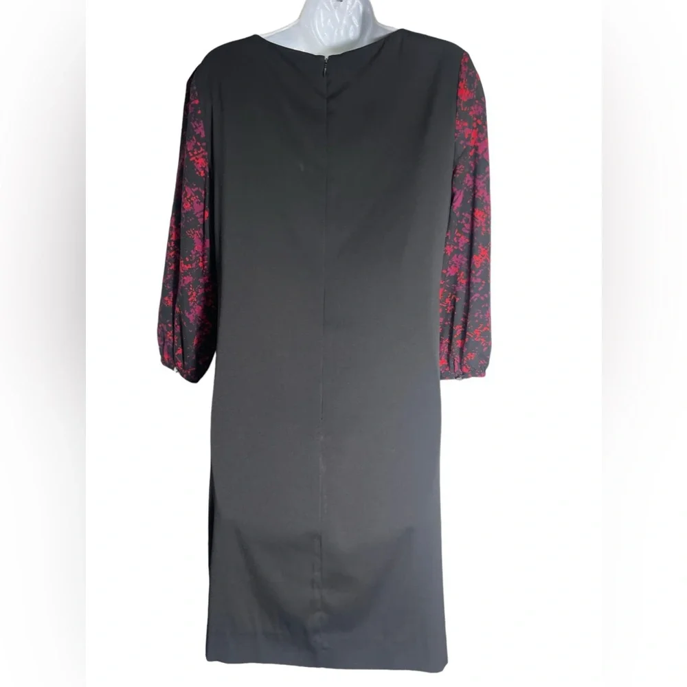 Antonio Melani dress size 6 stunning black‎ floral lightweight career dress 🩷❤️